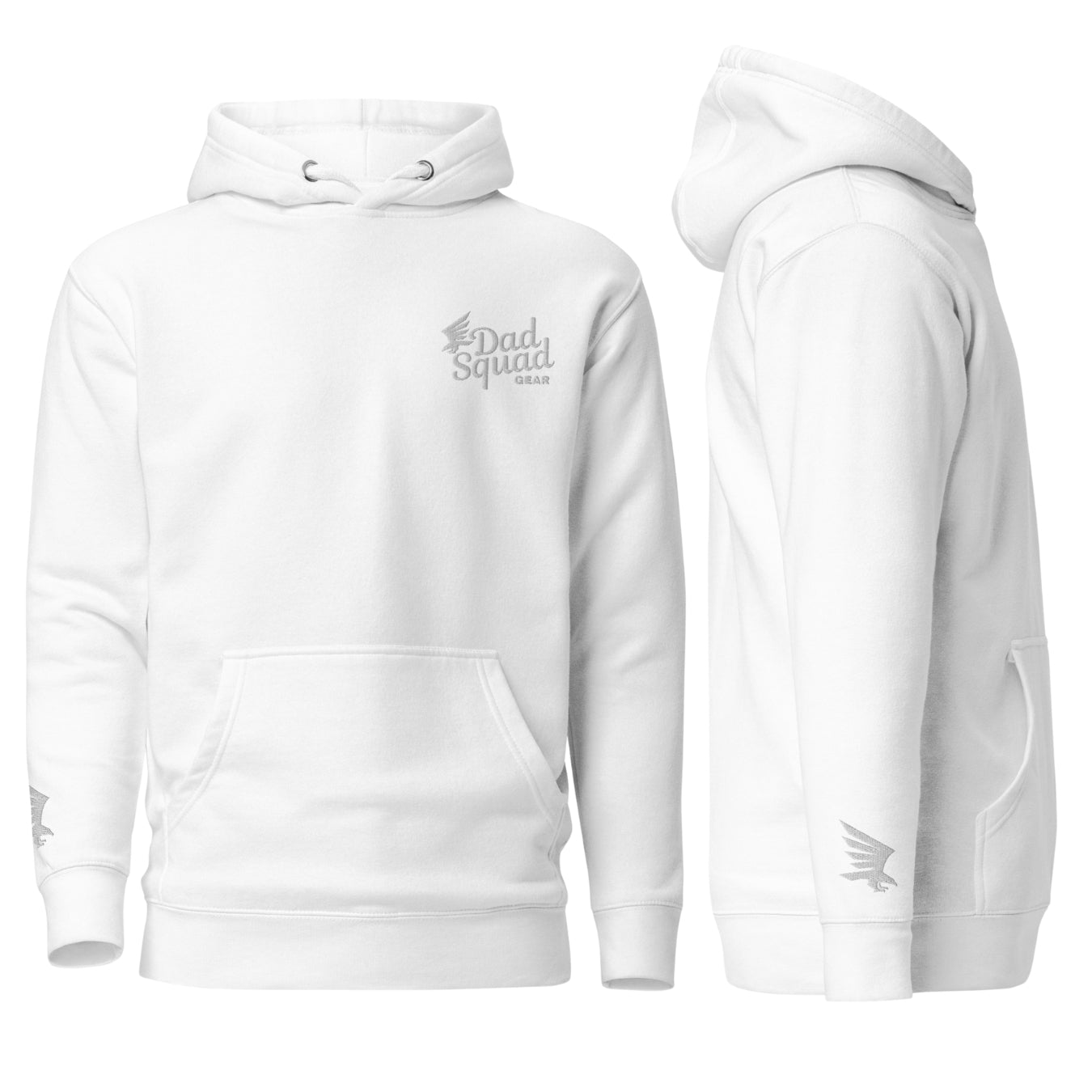 Dad Squad Premium Hoodie - Plain Back / White Thread