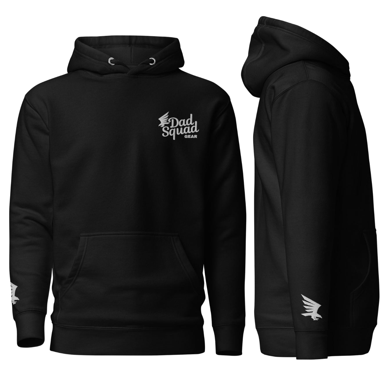 Dad Squad Premium Hoodie - Plain Back / White Thread