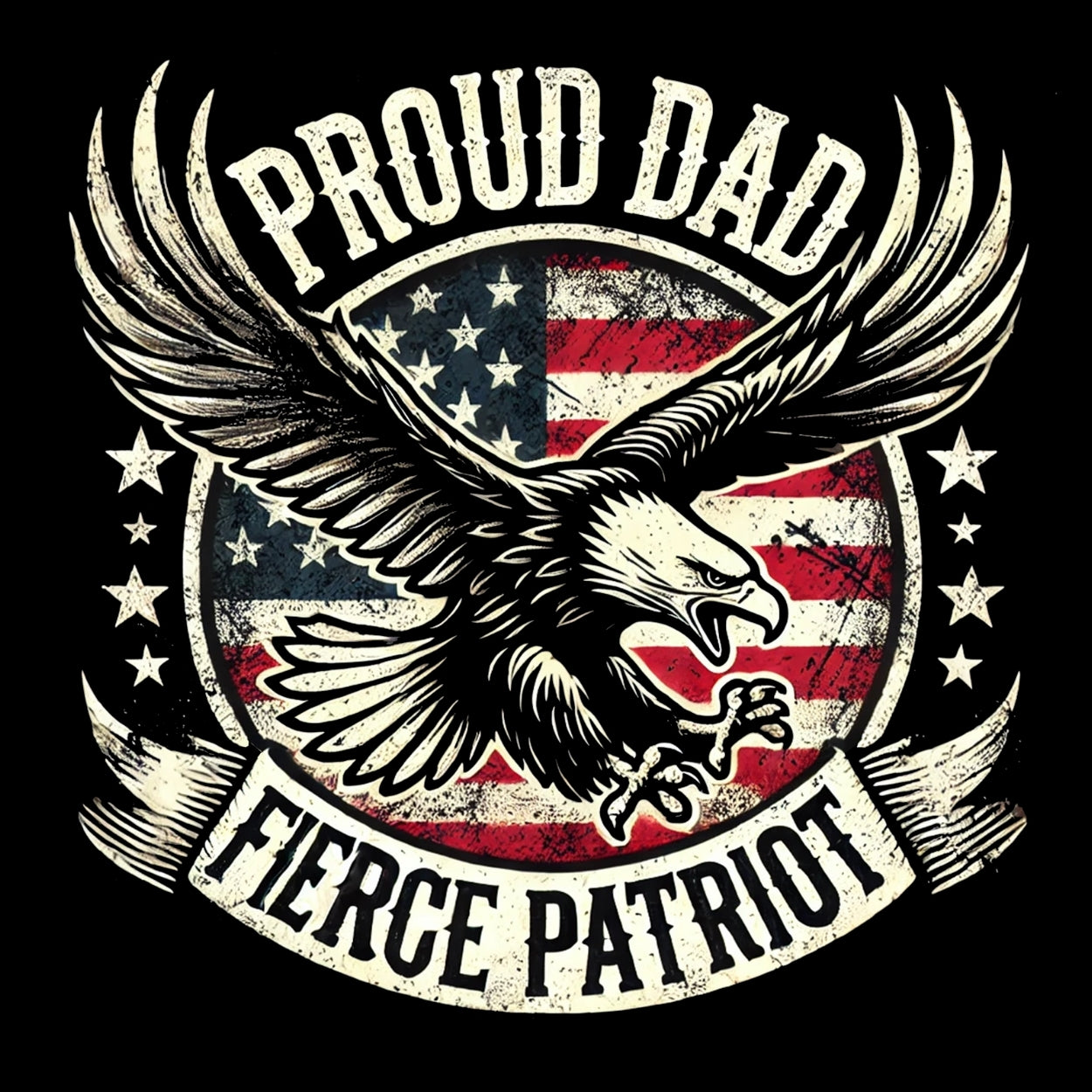 Dad Squad Short Sleeve T-Shirt - Proud Dad, Fierce Patriot