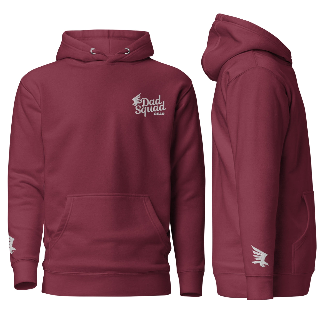 Dad Squad Premium Hoodie - Plain Back / White Thread