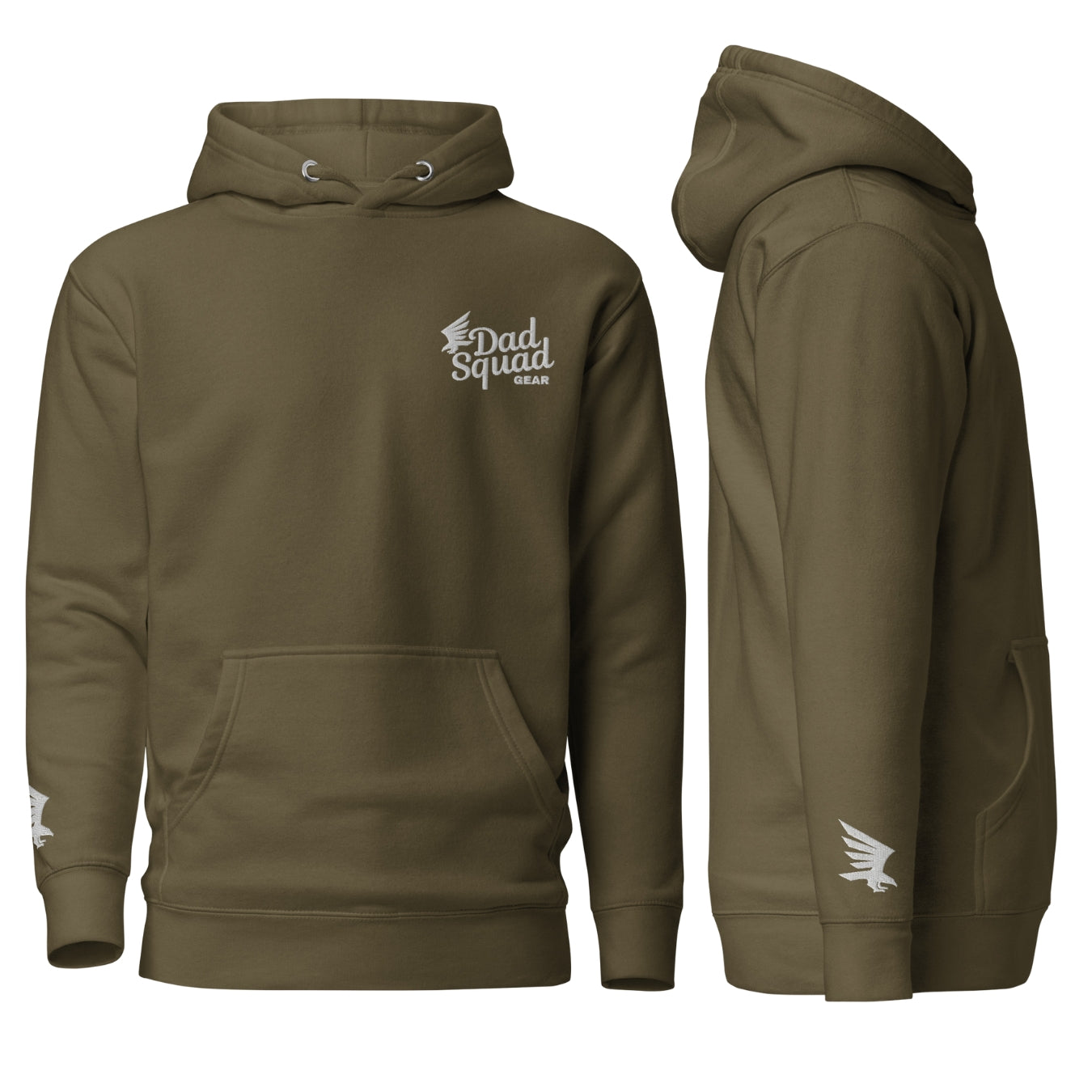 Dad Squad Premium Hoodie - Plain Back / White Thread