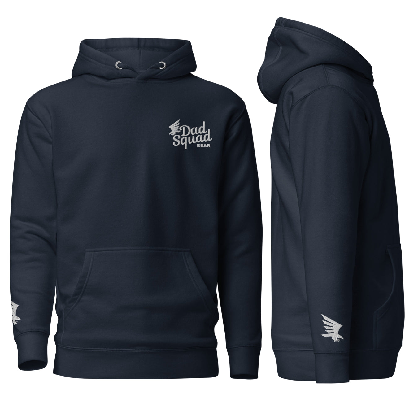 Dad Squad Premium Hoodie - Plain Back / White Thread