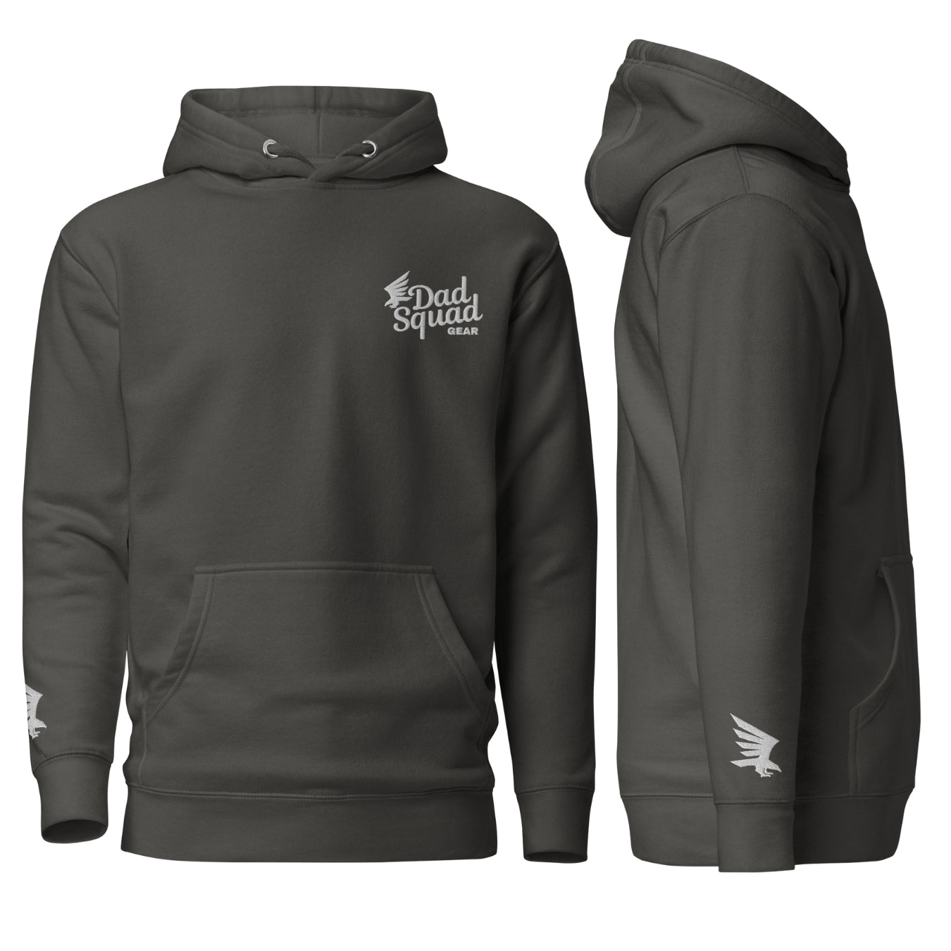 Dad Squad Premium Hoodie - Plain Back / White Thread