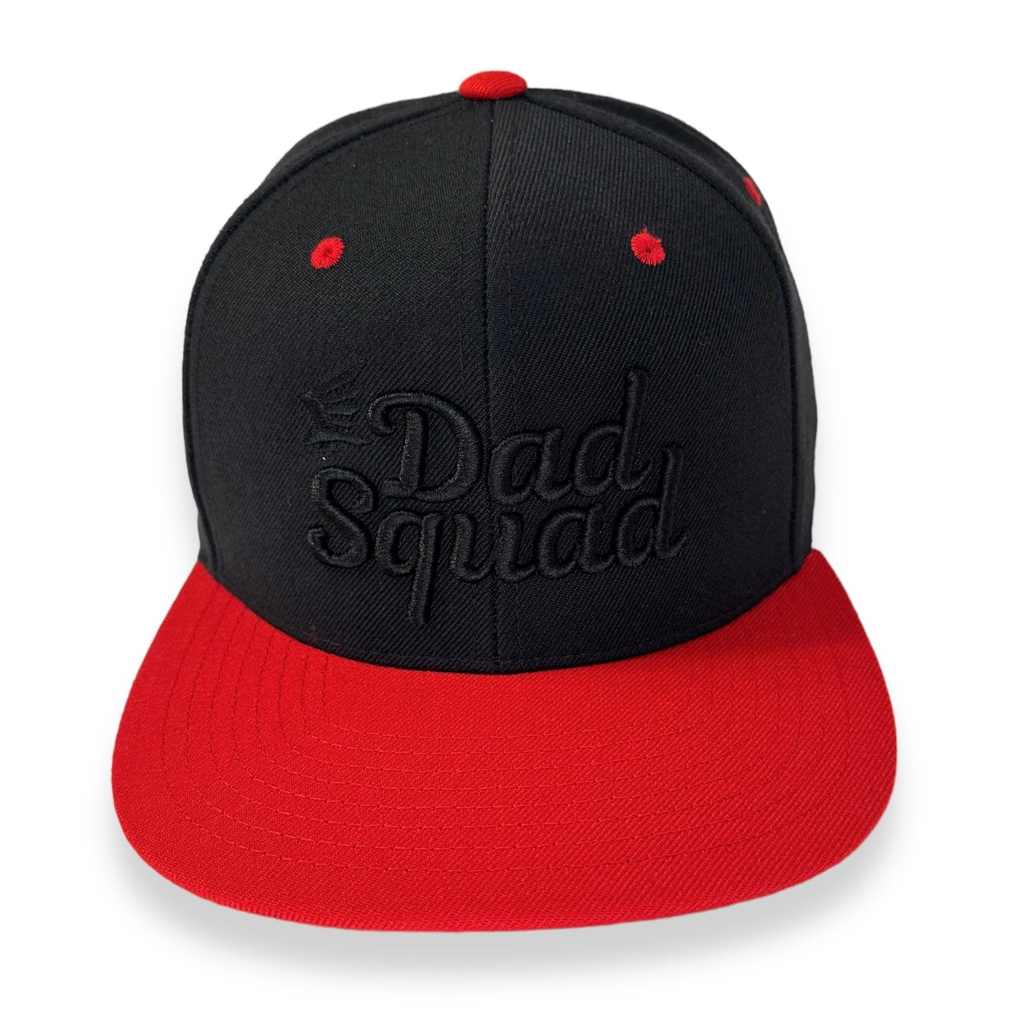 Dad Squad Flat Bill Hat - Black/Red