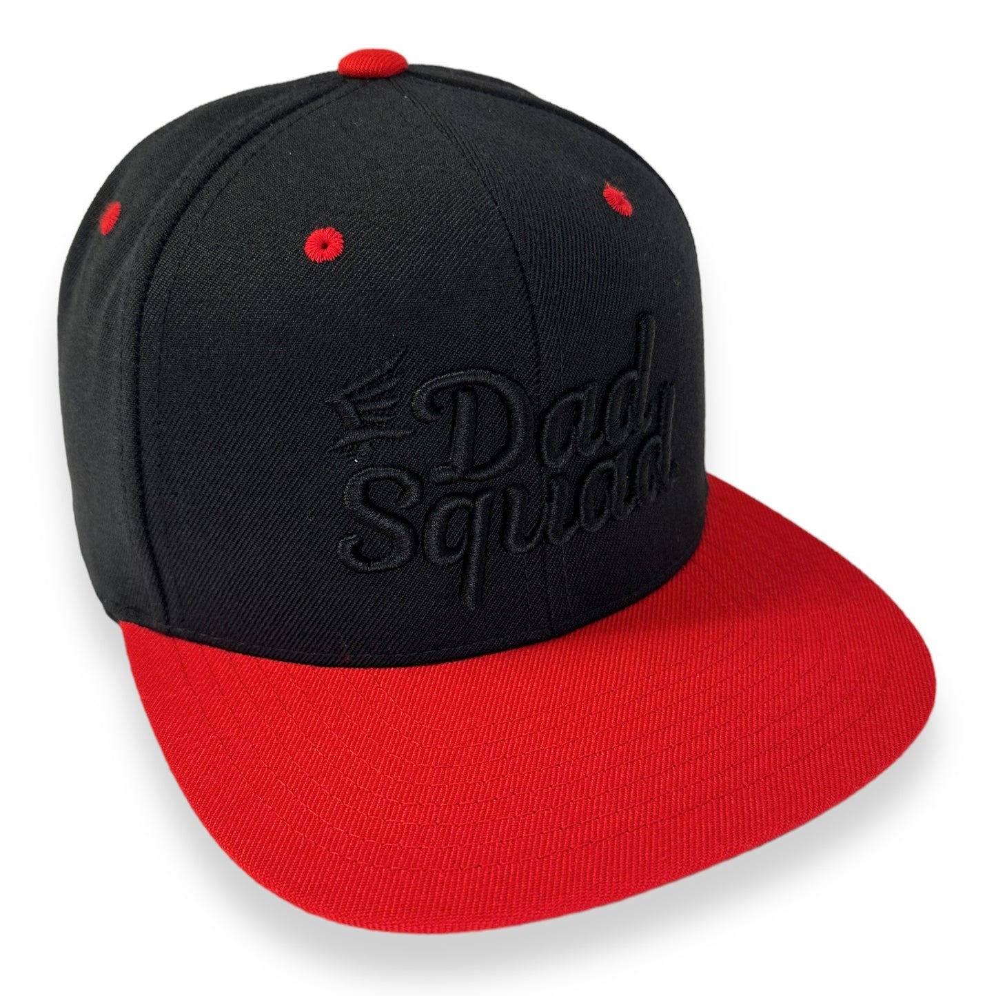 Dad Squad Flat Bill Hat - Black/Red