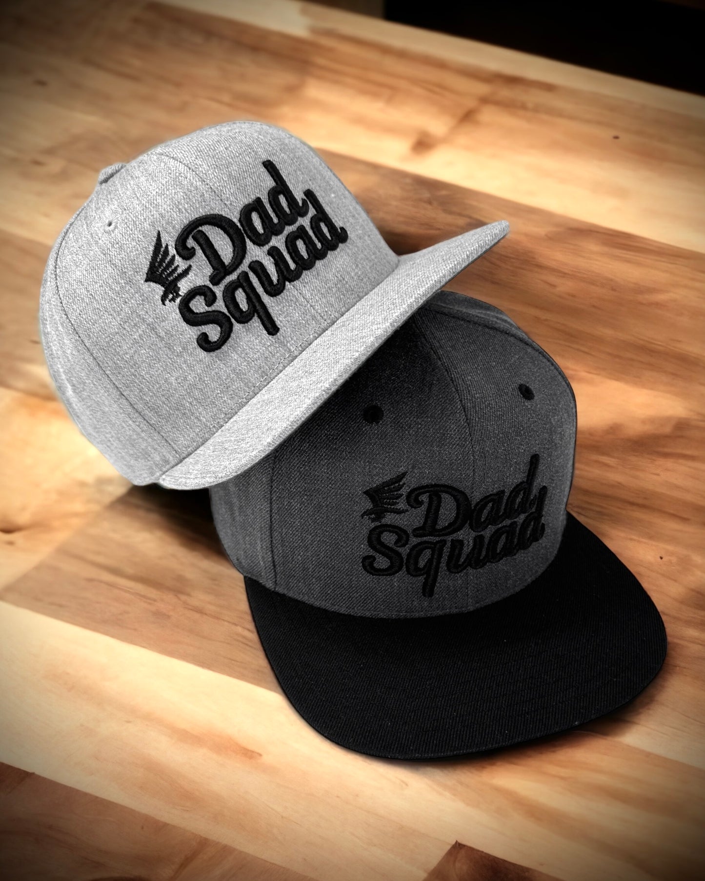 Dad Squad Flat Bill Cap - Charcoal/Black
