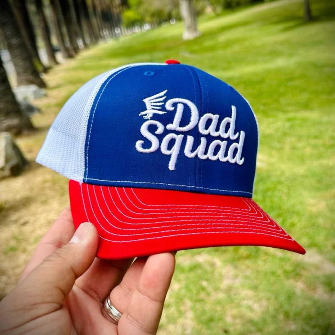 Dad Squad Trucker Hat - Red/White/Blue