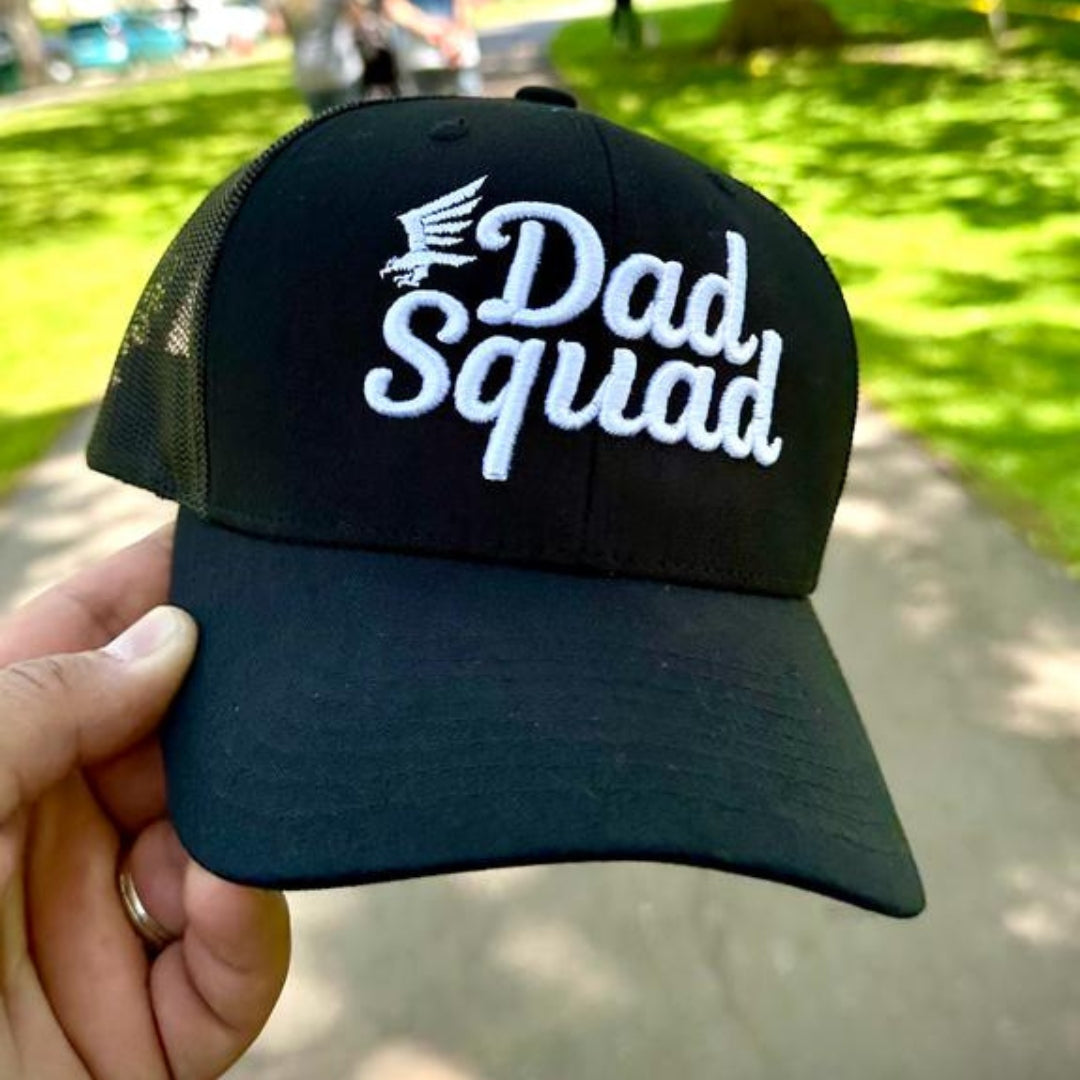 Dad Squad Mid Rise Trucker Cap - Black