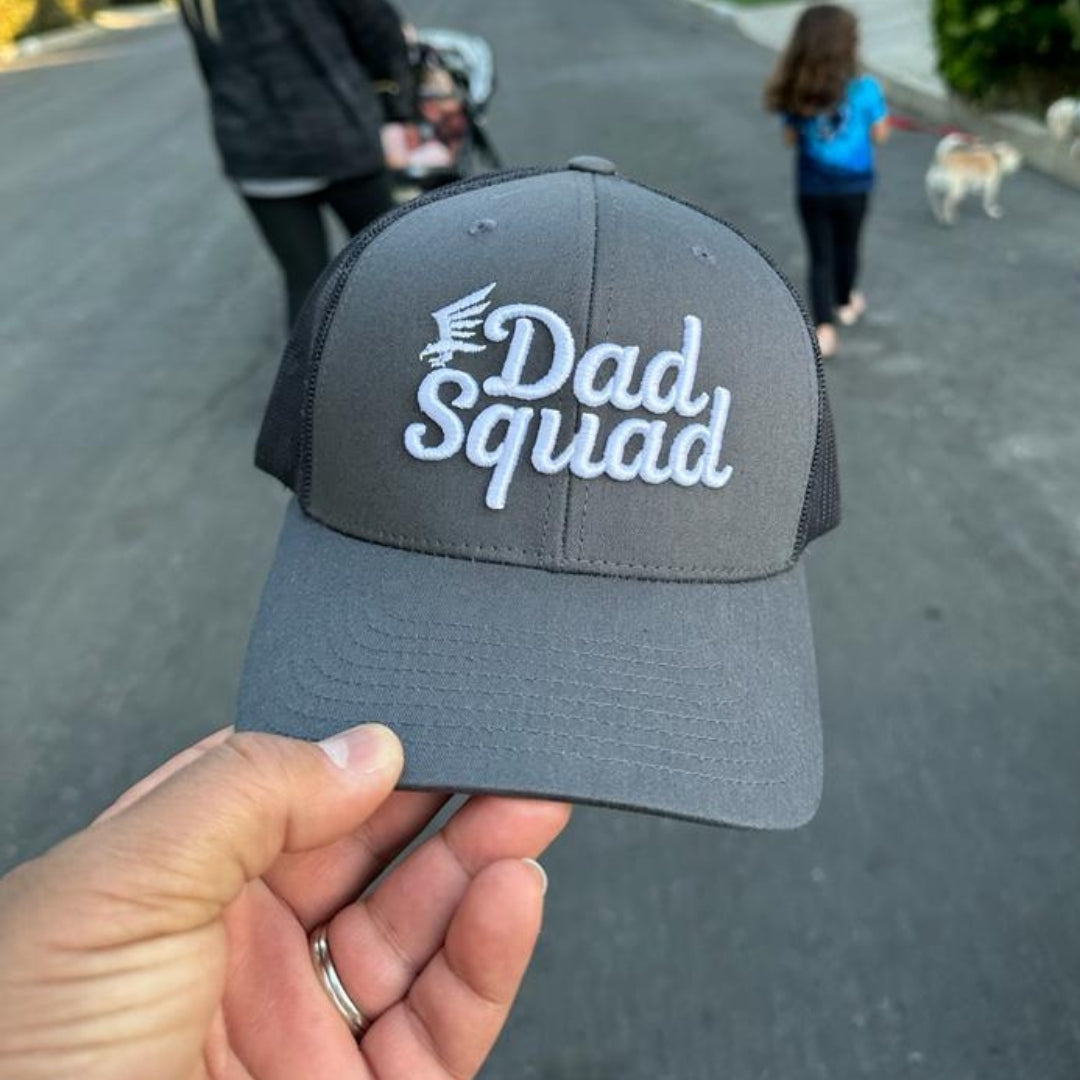 Dad Squad Mid Rise Trucker Cap - Charcoal