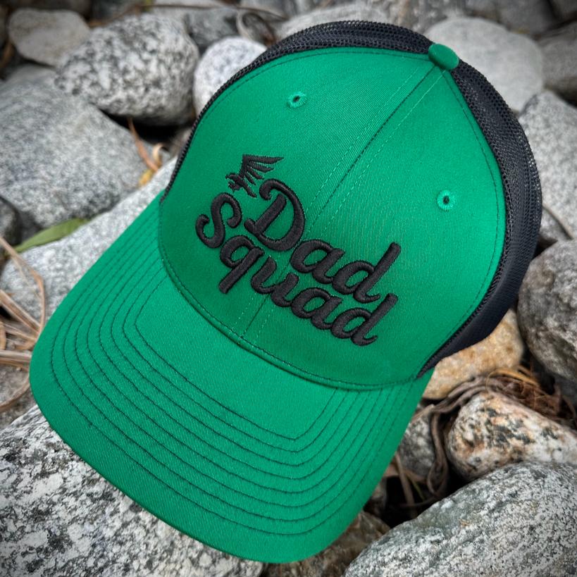Dad Squad Mid Rise Trucker Cap - Green/Black