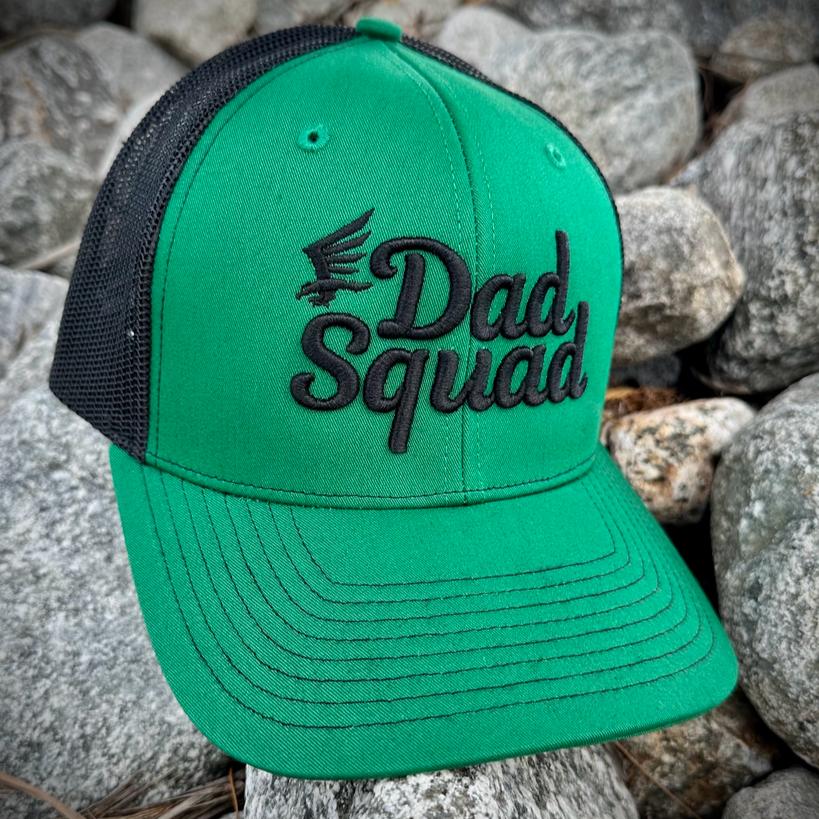 Dad Squad Mid Rise Trucker Cap - Green/Black