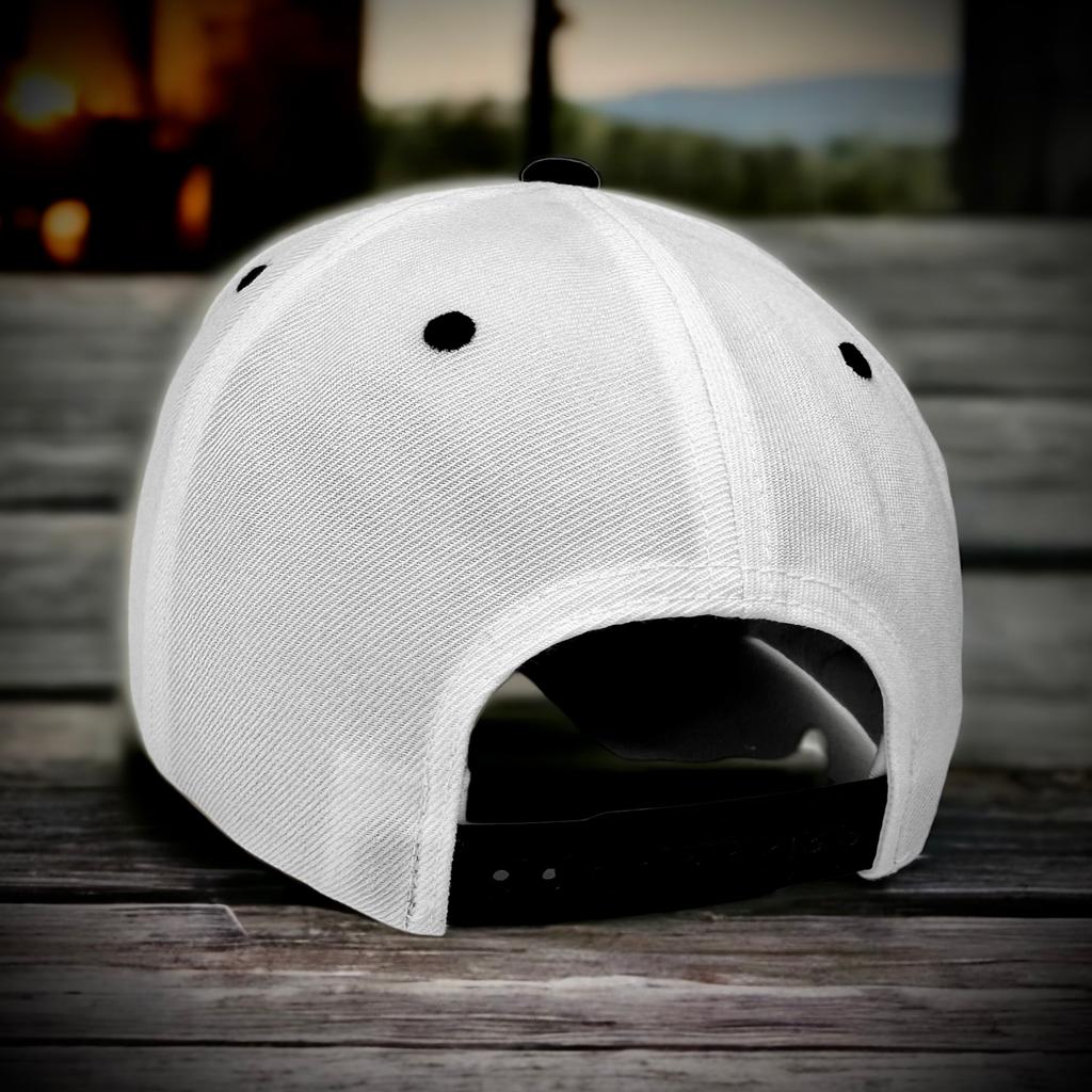 Dad Squad Flat Bill Cap - White/Black
