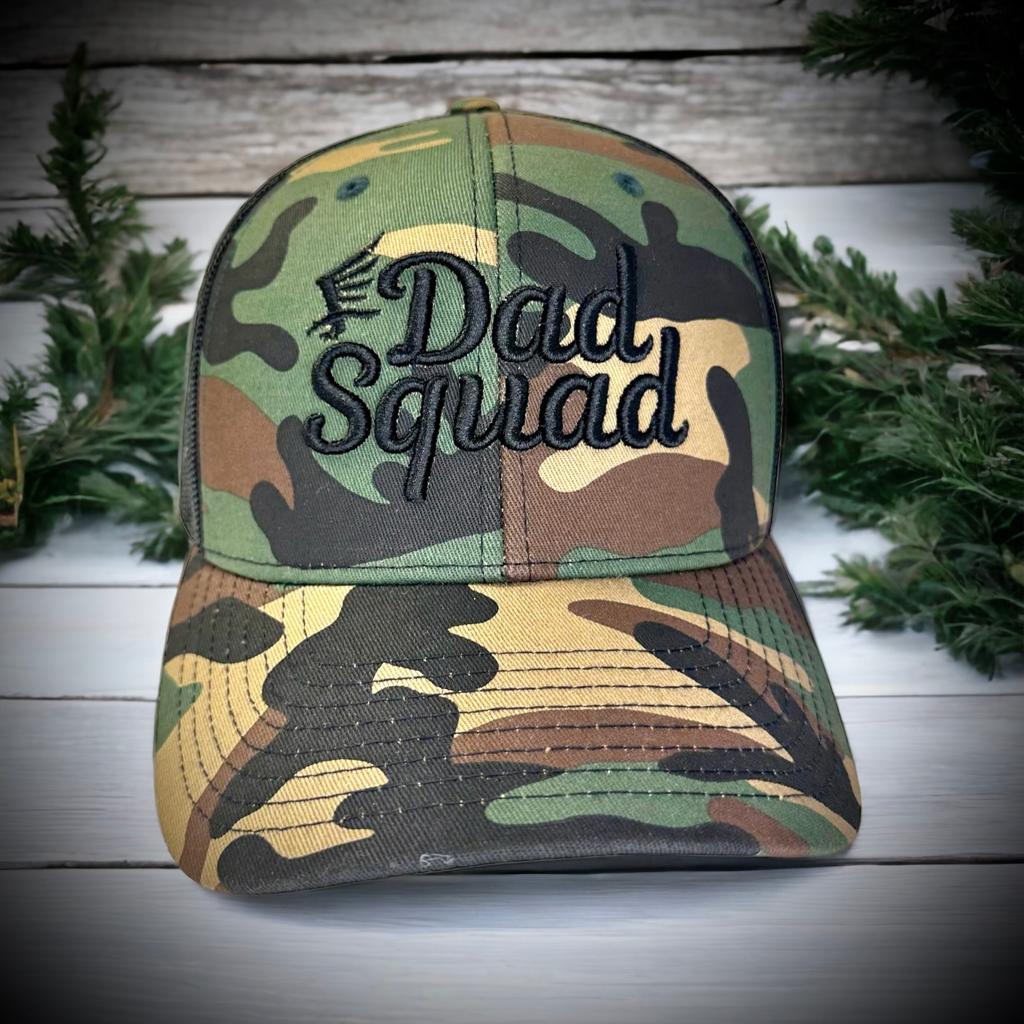 Dad Squad Trucker Hat - Woodland Camo