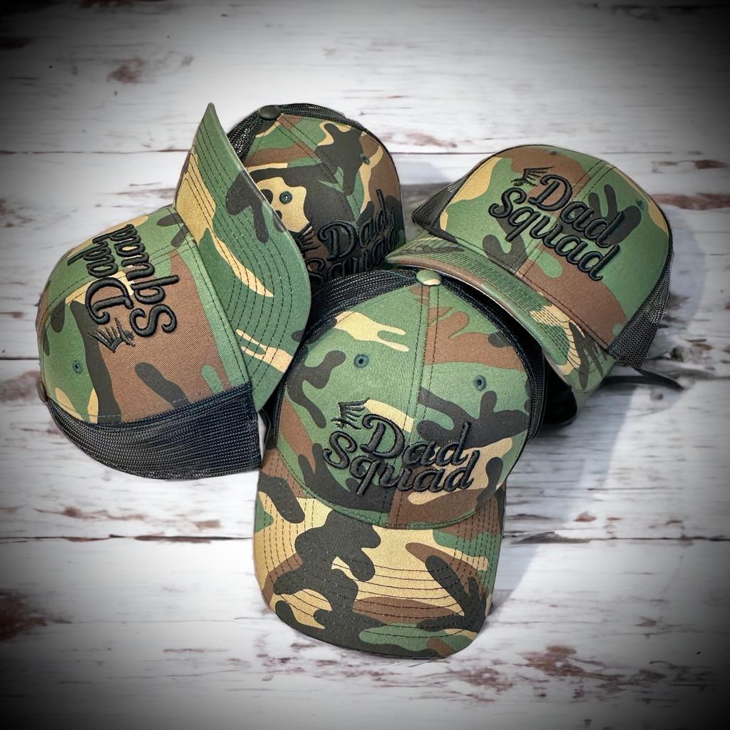Dad Squad Trucker Hat - Woodland Camo