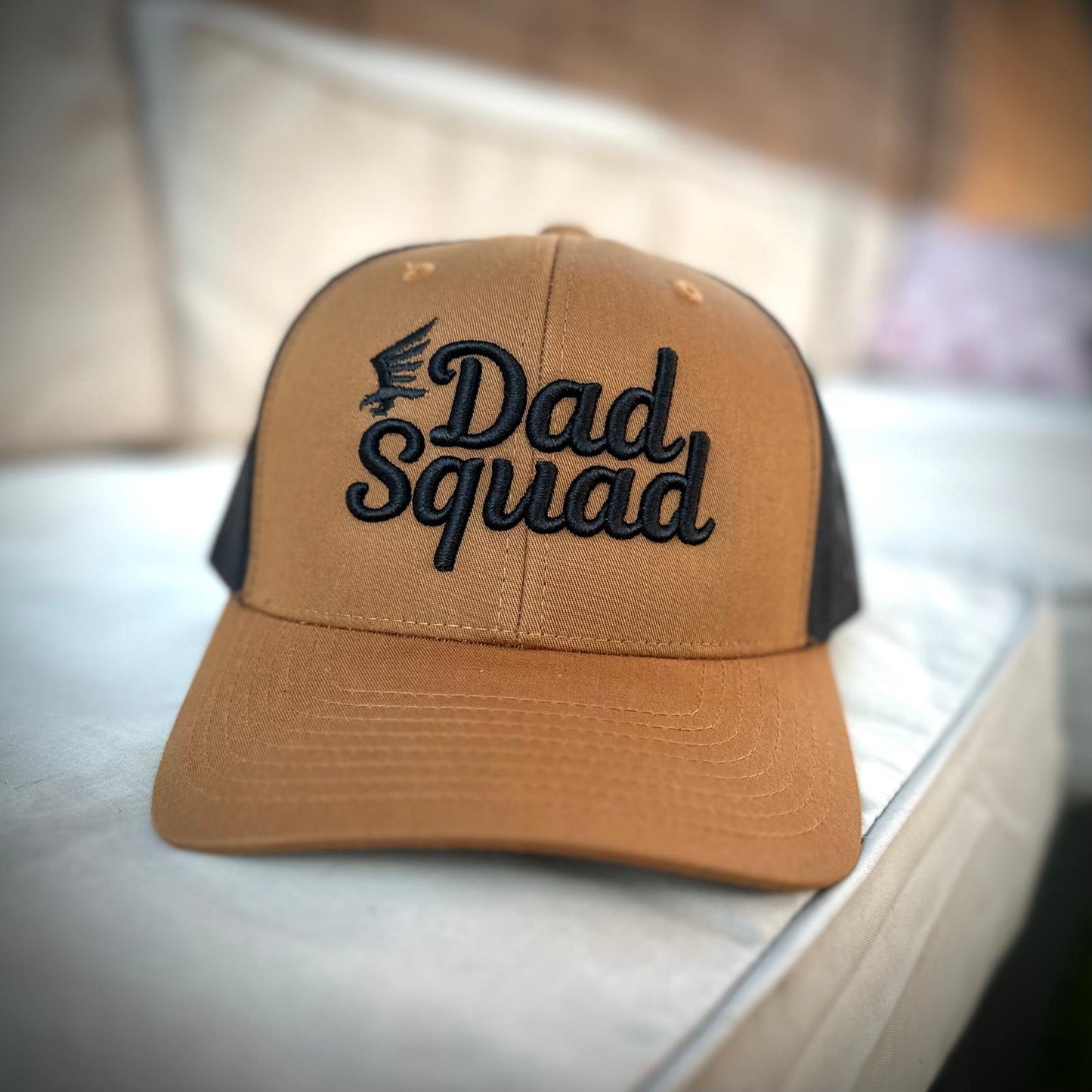 Dad Squad Trucker Hat - Caramel/Black