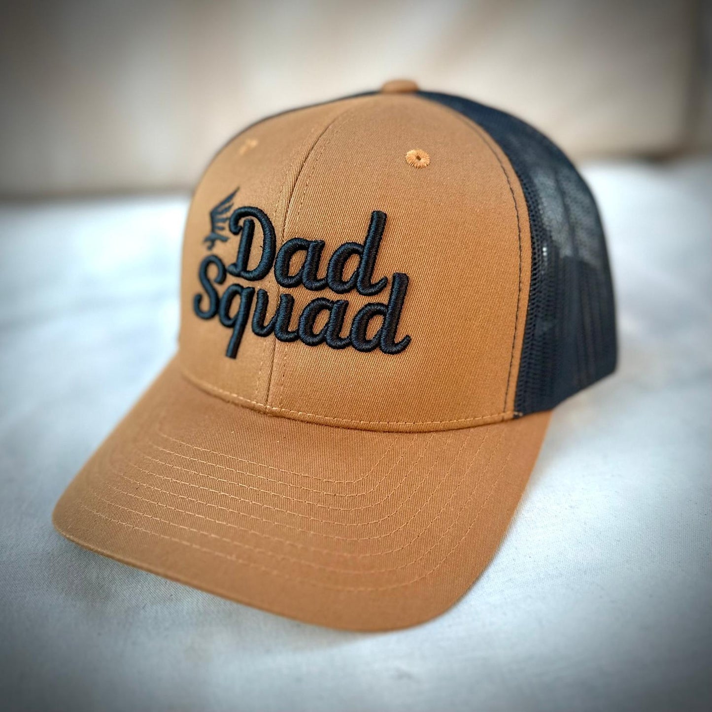Dad Squad Trucker Hat - Caramel/Black