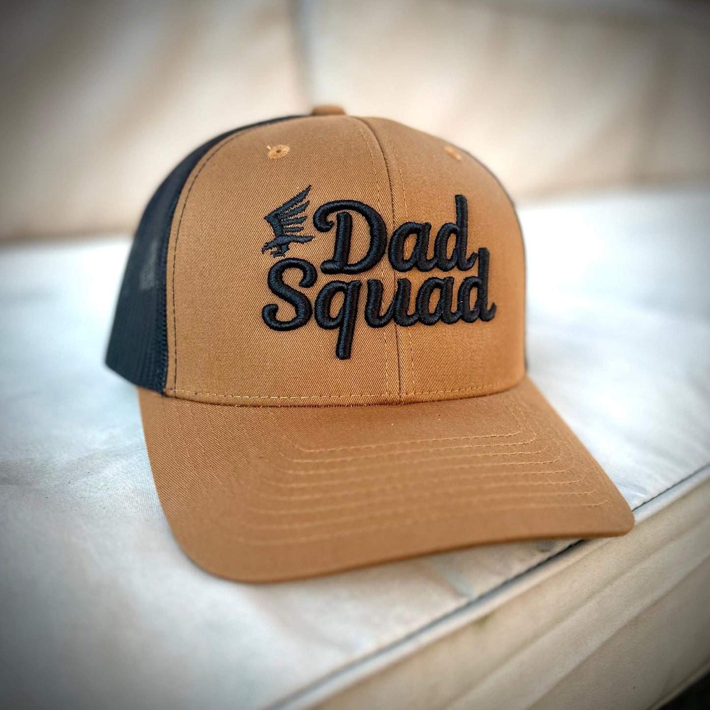 Dad Squad Trucker Hat - Caramel/Black