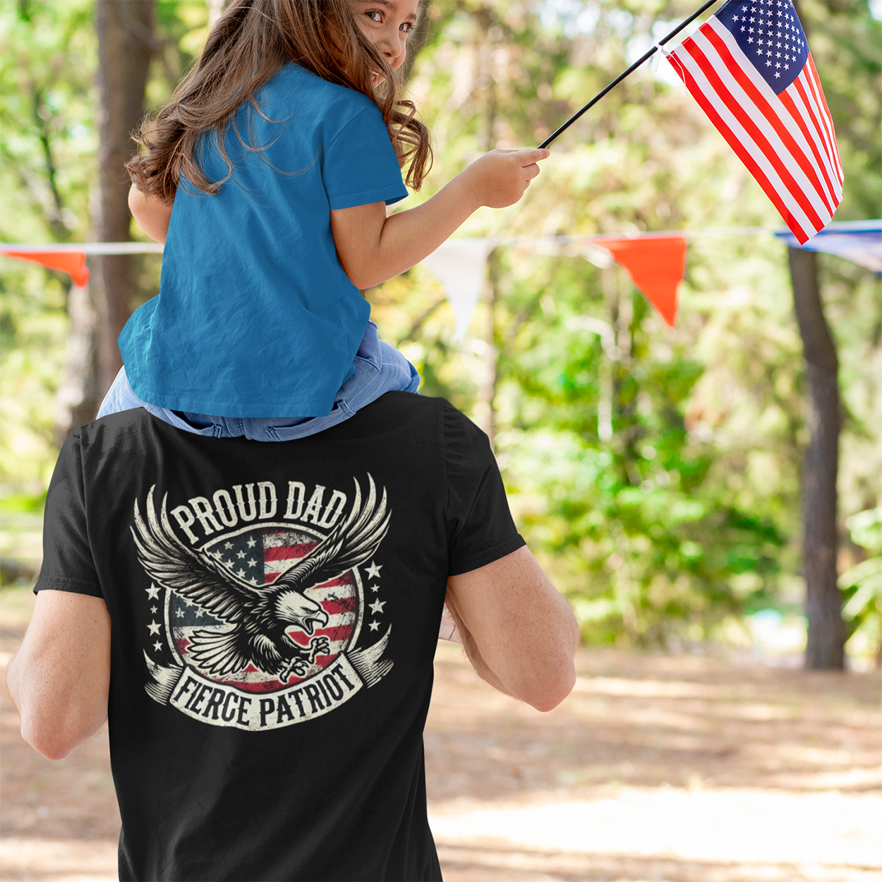 Dad Squad Short Sleeve T-Shirt - Proud Dad, Fierce Patriot