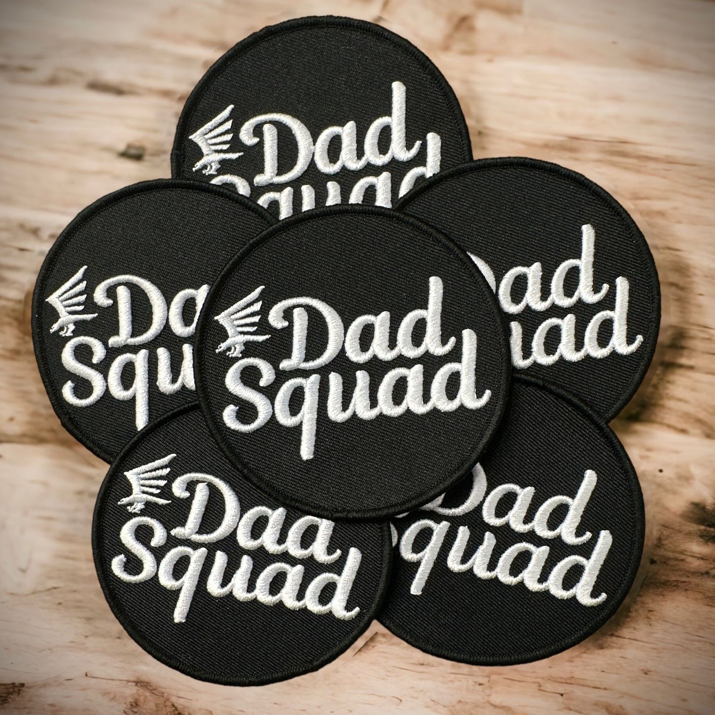 Dad Squad Embroidered Round Patch
