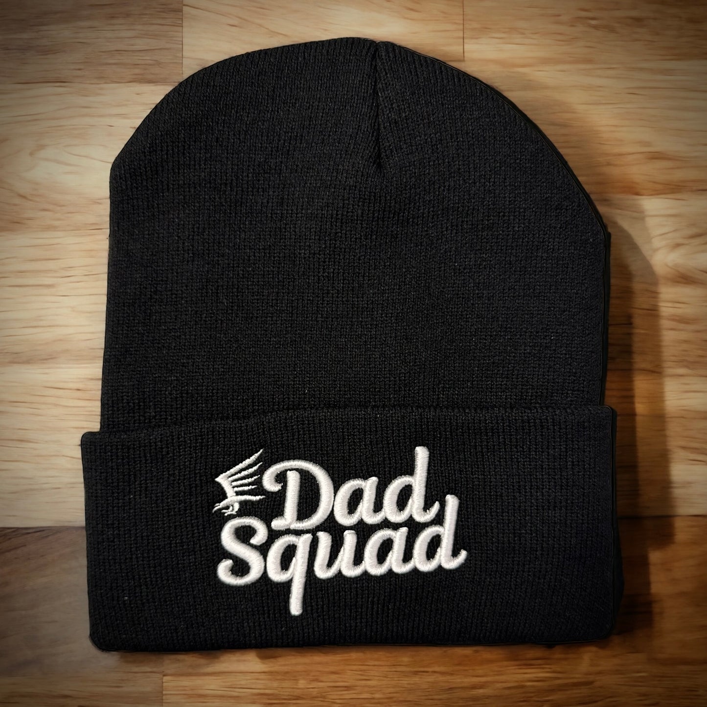 Dad Squad Knit Beanie - Black/White