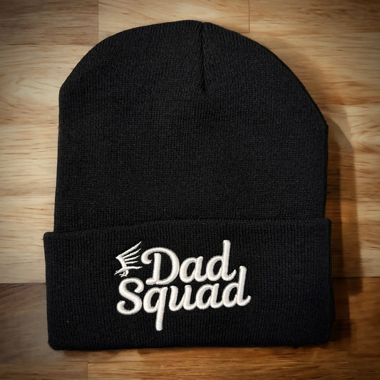 Dad Squad Knit Beanie - Black/White