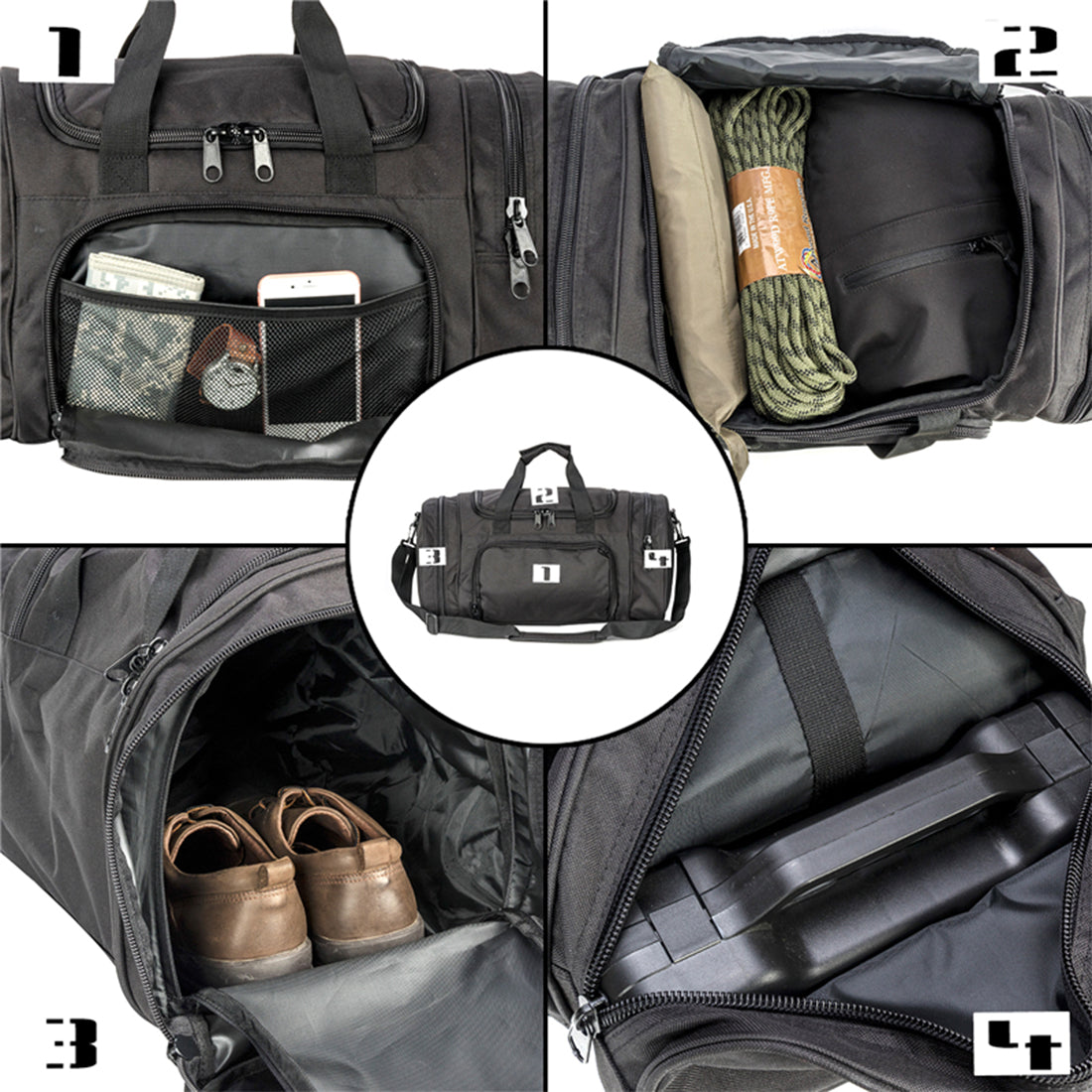 Dad Squad Heavy-Duty Tactical Duffel Bag - Black