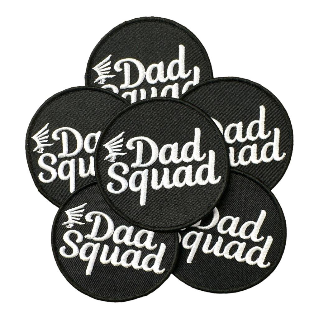 Dad Squad Embroidered Round Patch