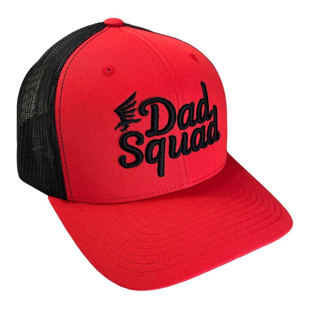 Dad Squad Mid Rise Trucker Cap - Red