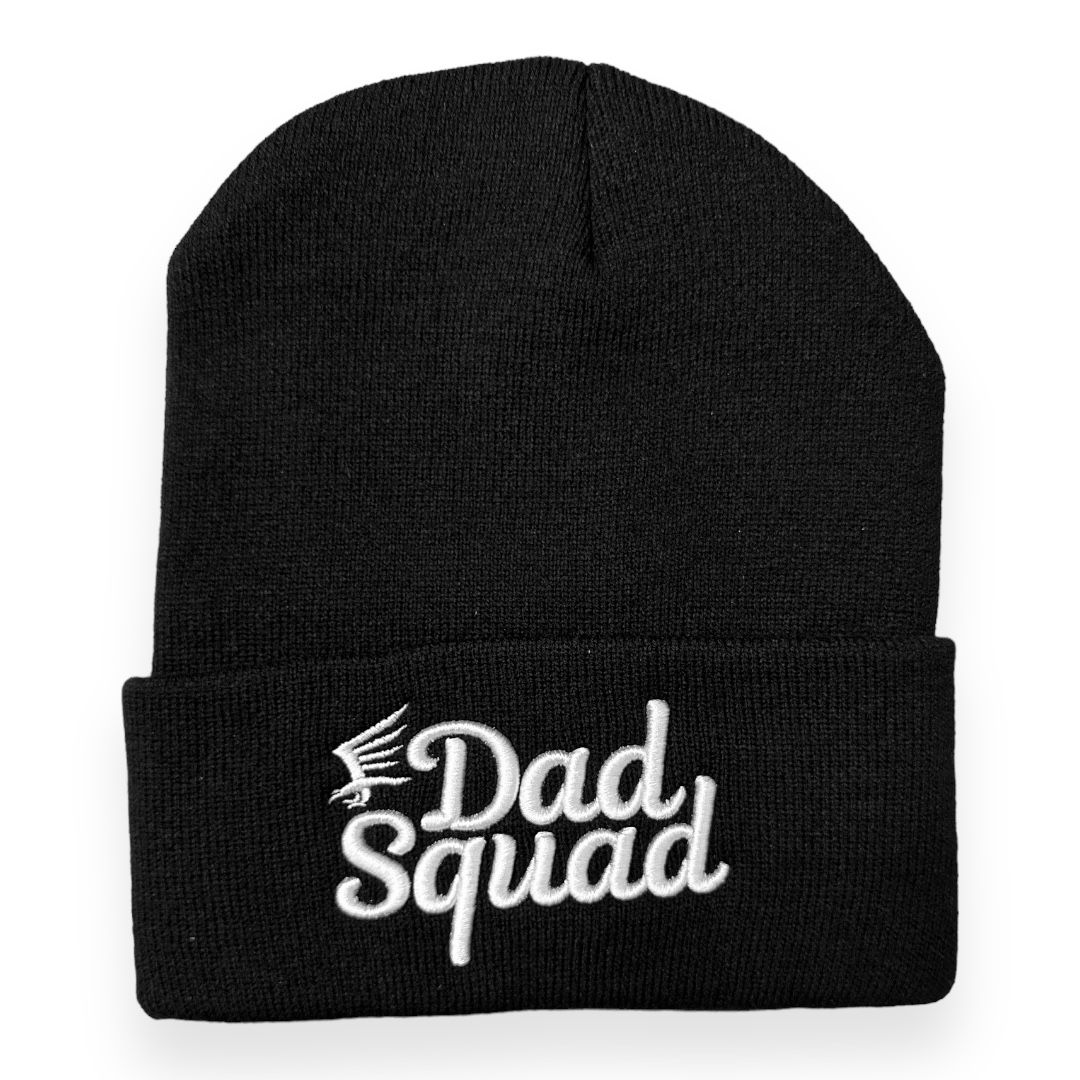Dad Squad Knit Beanie - Black/White