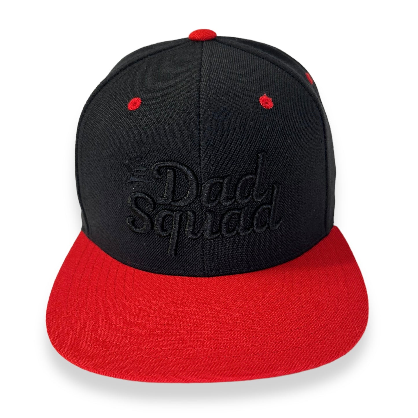 Dad Squad Flat Bill Cap - Black/Red