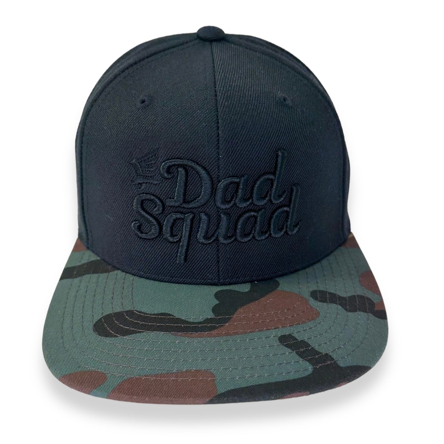 Dad Squad Flat Bill Cap - Black/Camo