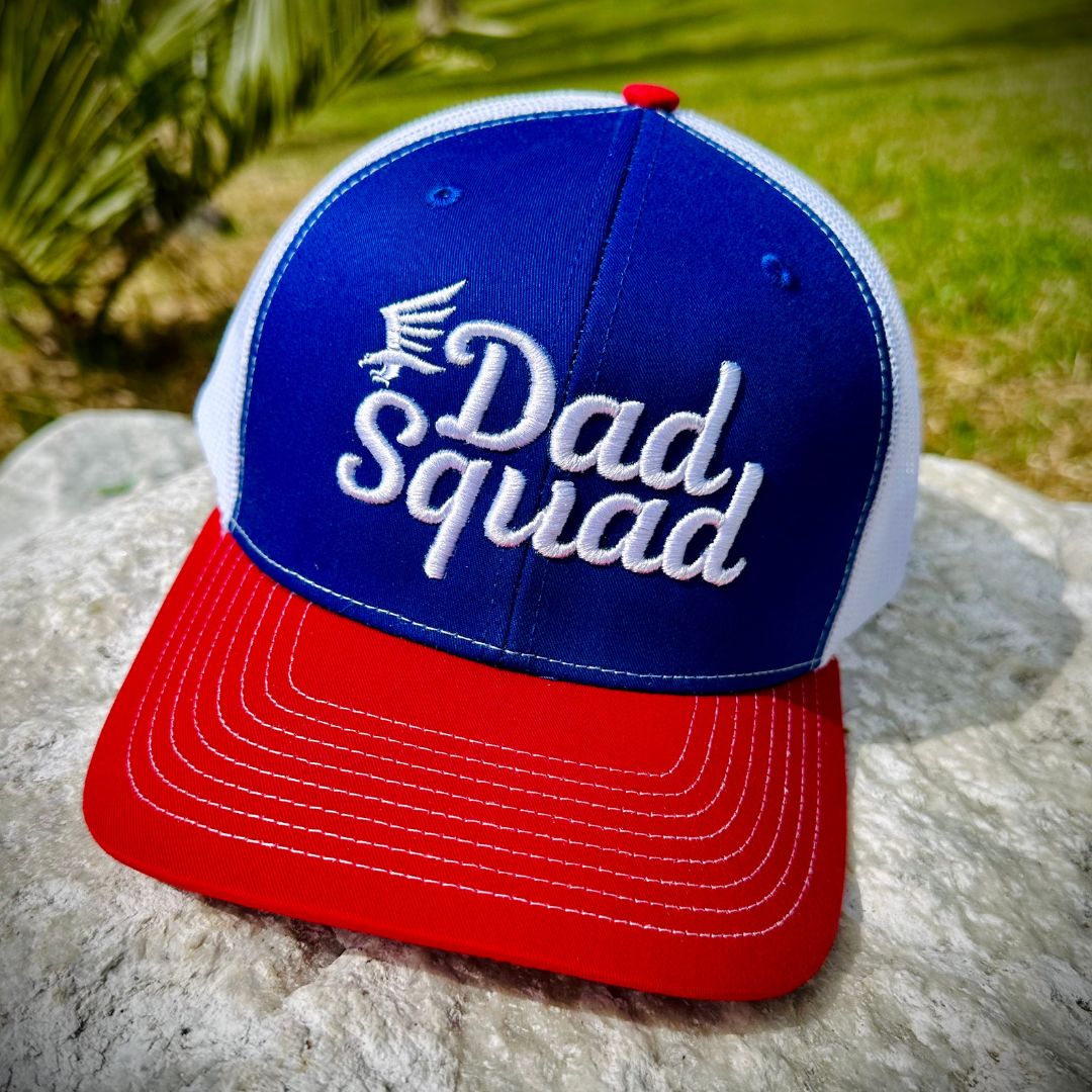 Dad Squad Trucker Hat - Red/White/Blue