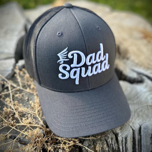 Dad Squad Mid Rise Trucker Cap - Charcoal