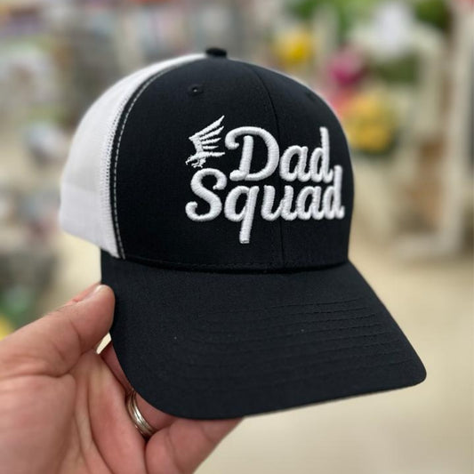 Dad Squad Mid Rise Trucker Cap - Black/White