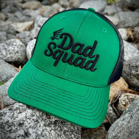 Dad Squad Mid Rise Trucker Cap - Green/Black