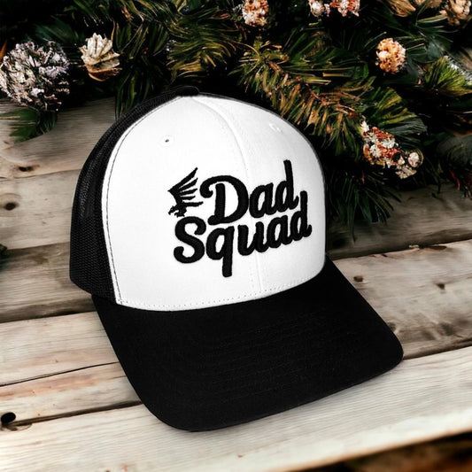 Dad Squad Trucker Hat- White/Black