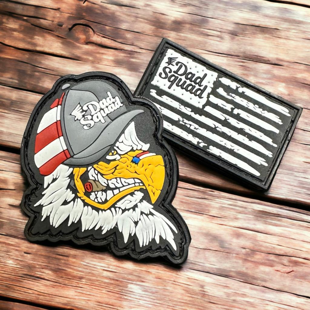 Dad Squad PVC Patch Set - Fierce Eagle + DS Flag
