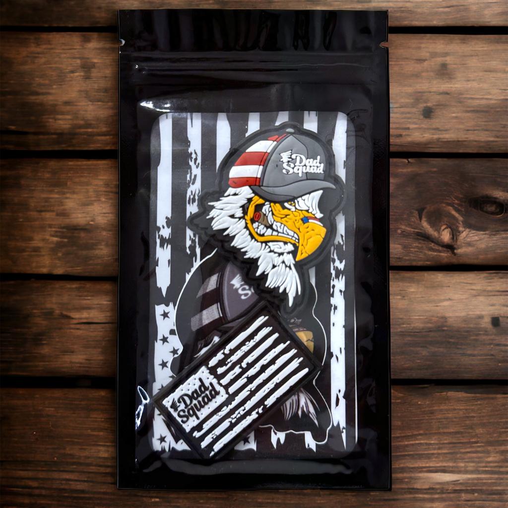 Dad Squad PVC Patch Set - Fierce Eagle + DS Flag – Dad Squad Gear