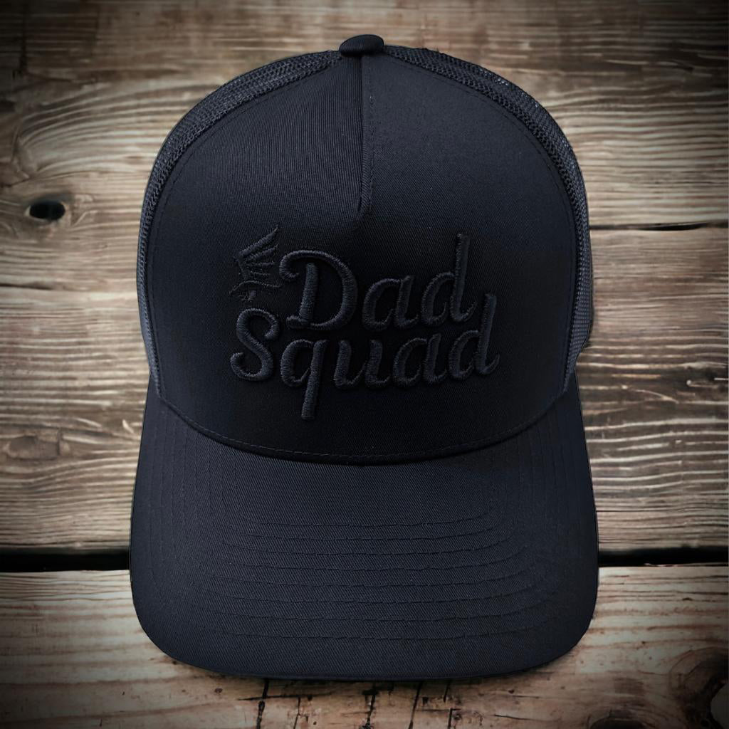 Dad Squad Mid Rise Trucker Cap - Blackout