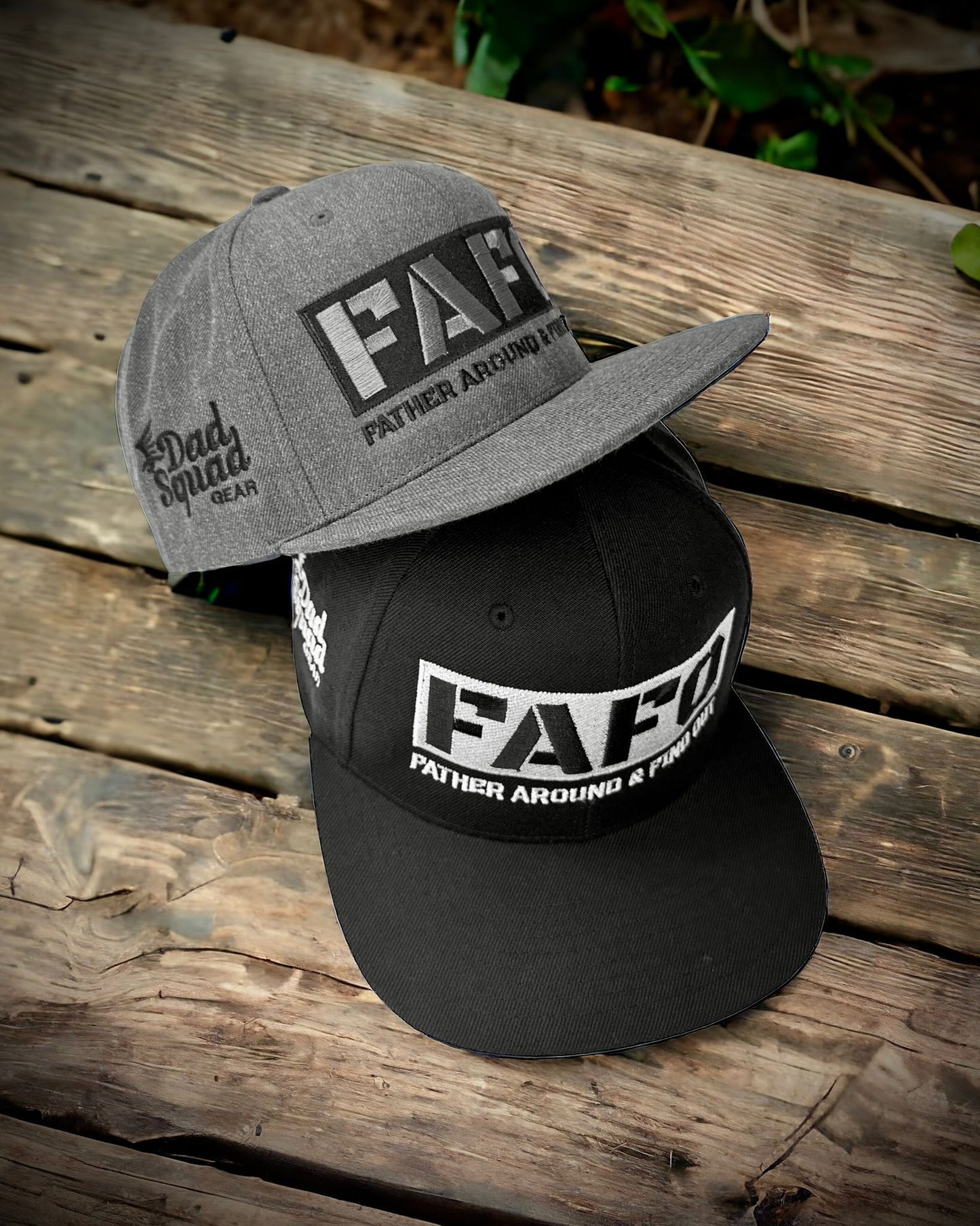 Dad Squad Flat Bill FAFO Hat - Charcoal