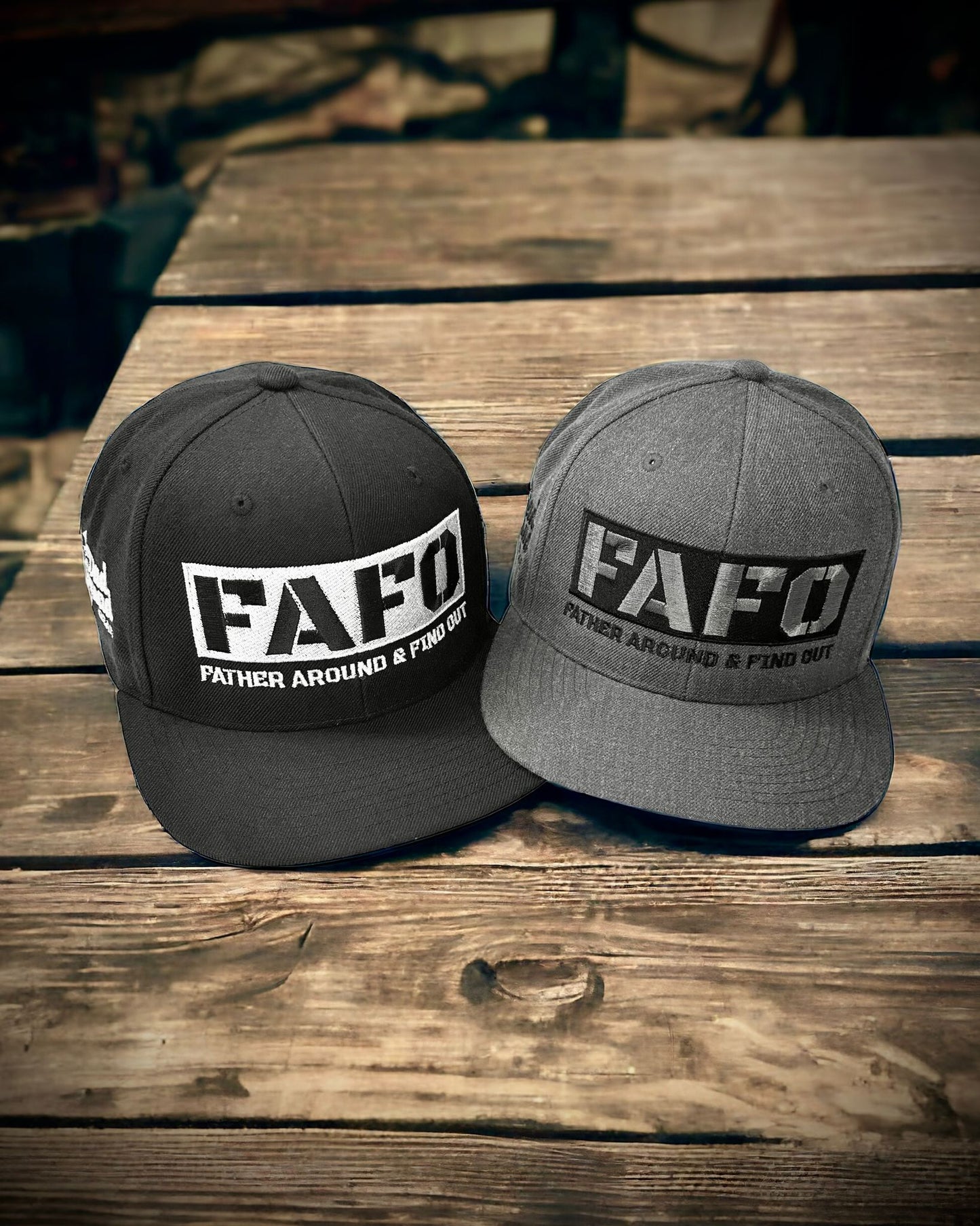 Dad Squad Flat Bill FAFO Hat - Charcoal