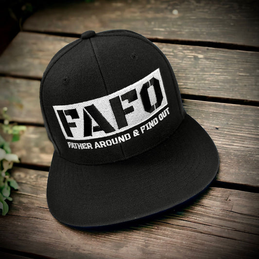 Dad Squad Flat Bill FAFO Hat - Black
