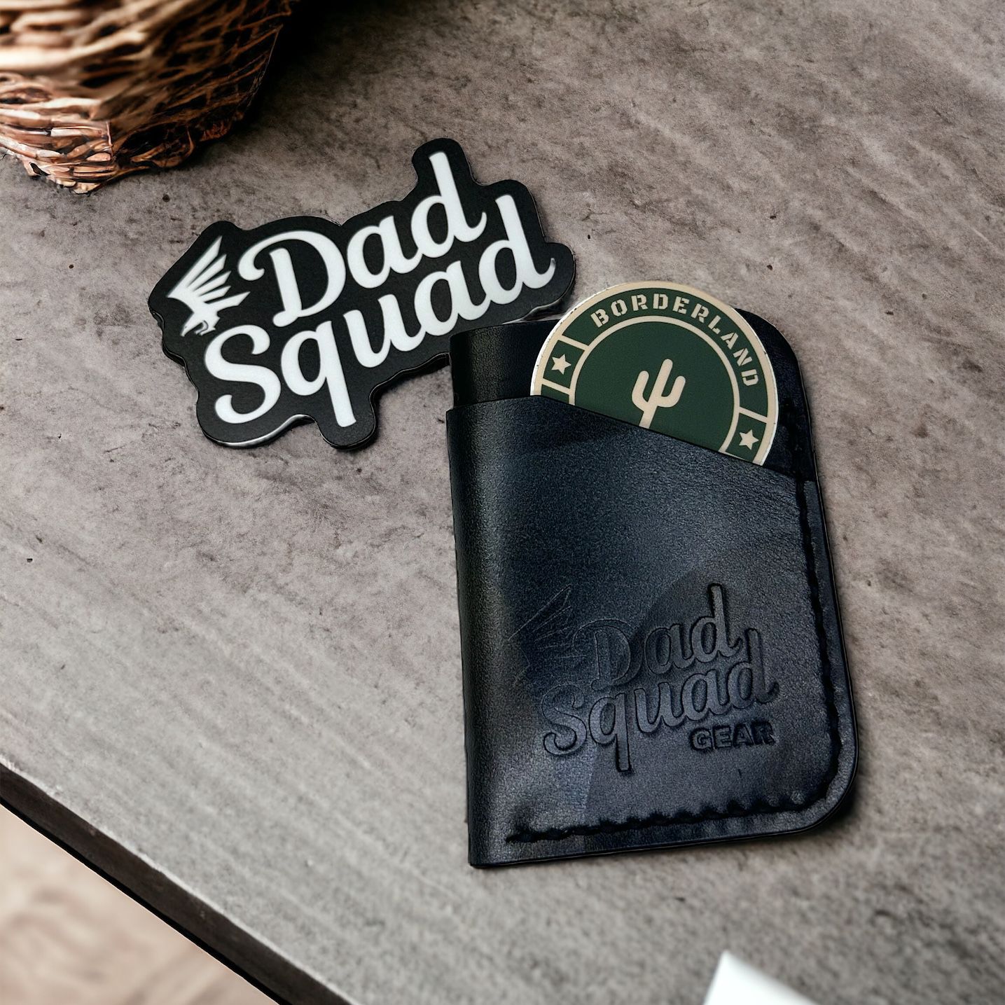 Dad Squad Leather Card Holder