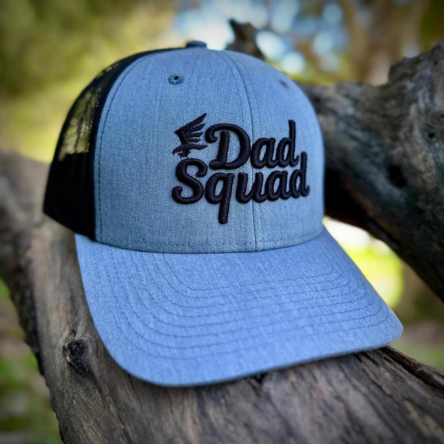 Dad Squad Mid Rise Trucker Cap - Heather/Black