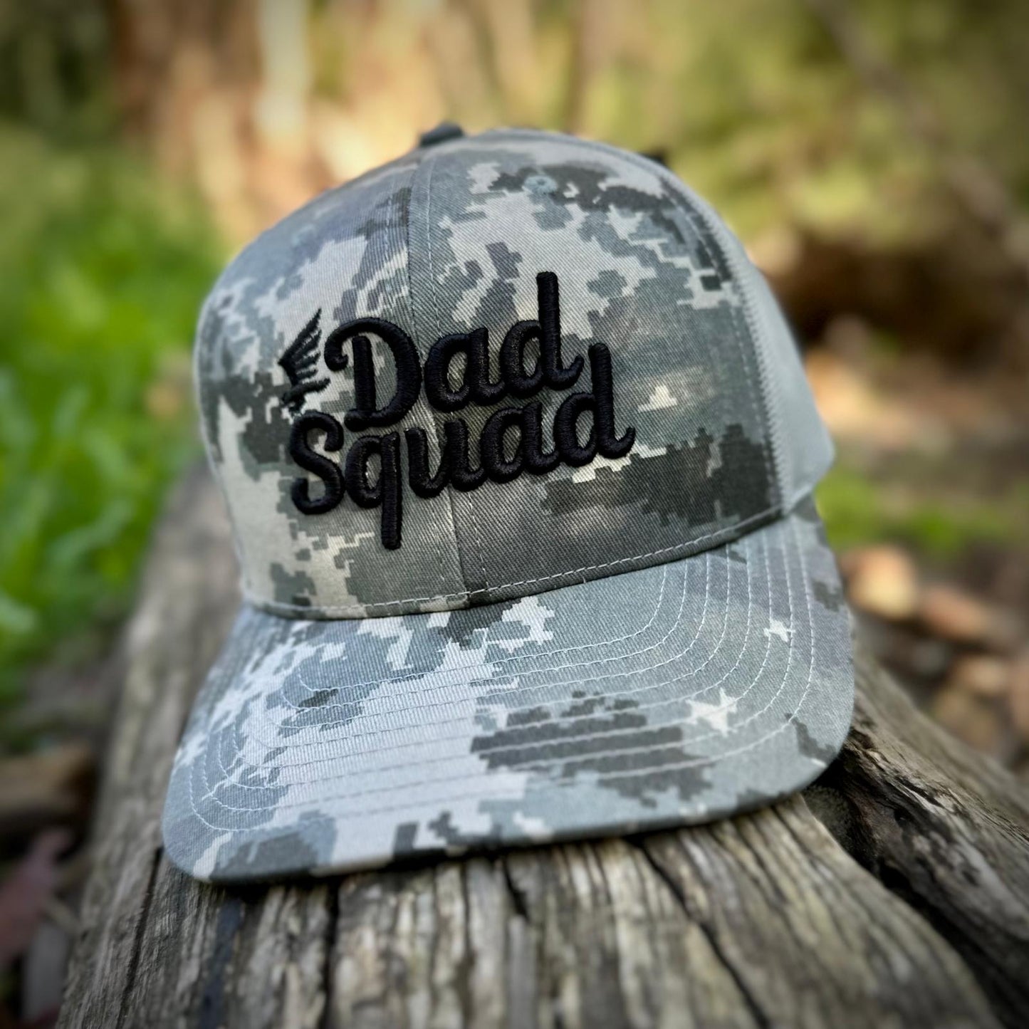 Dad Squad Mid Rise Trucker Cap - Digital Camo