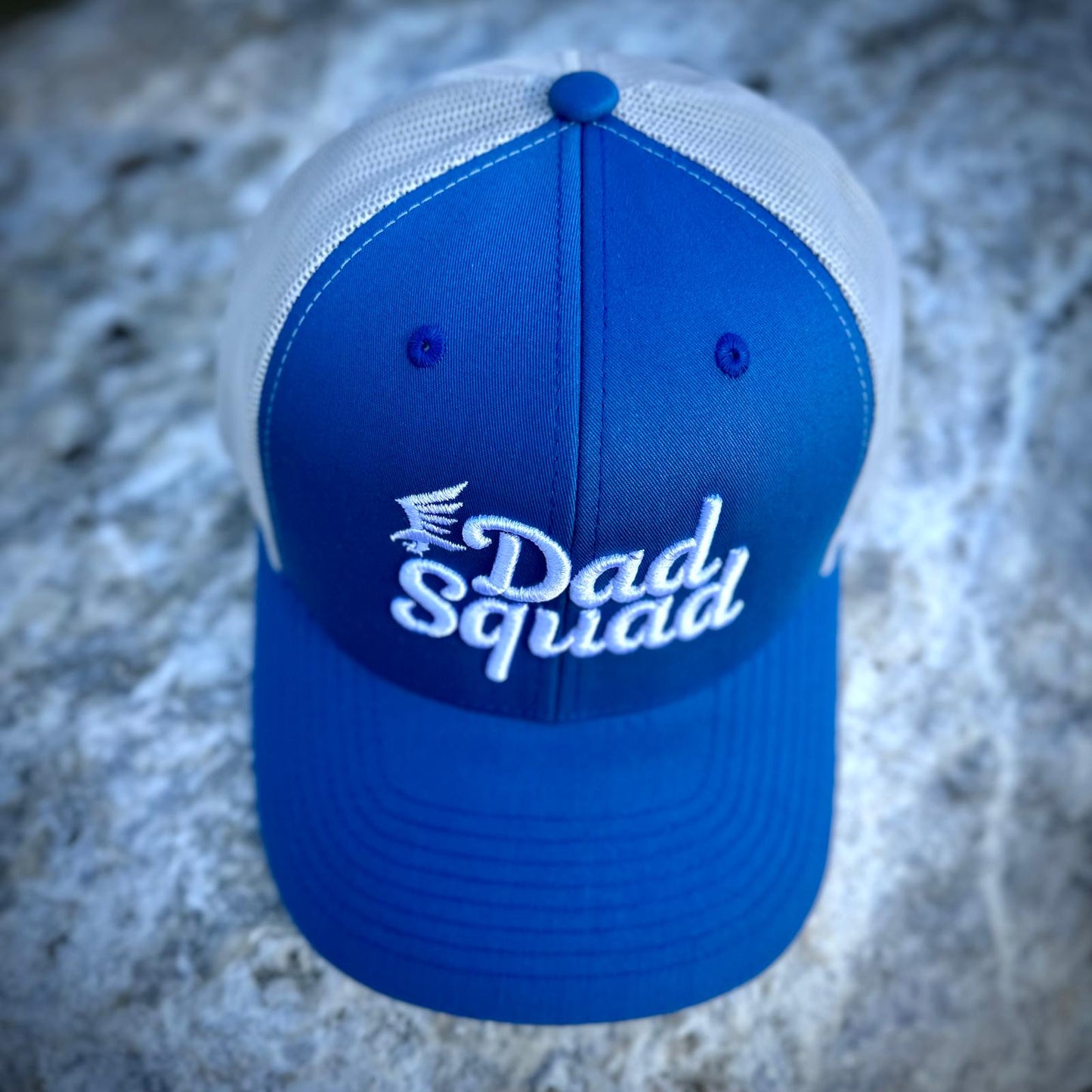 Dad Squad Mid Rise Trucker Cap - Steel Blue