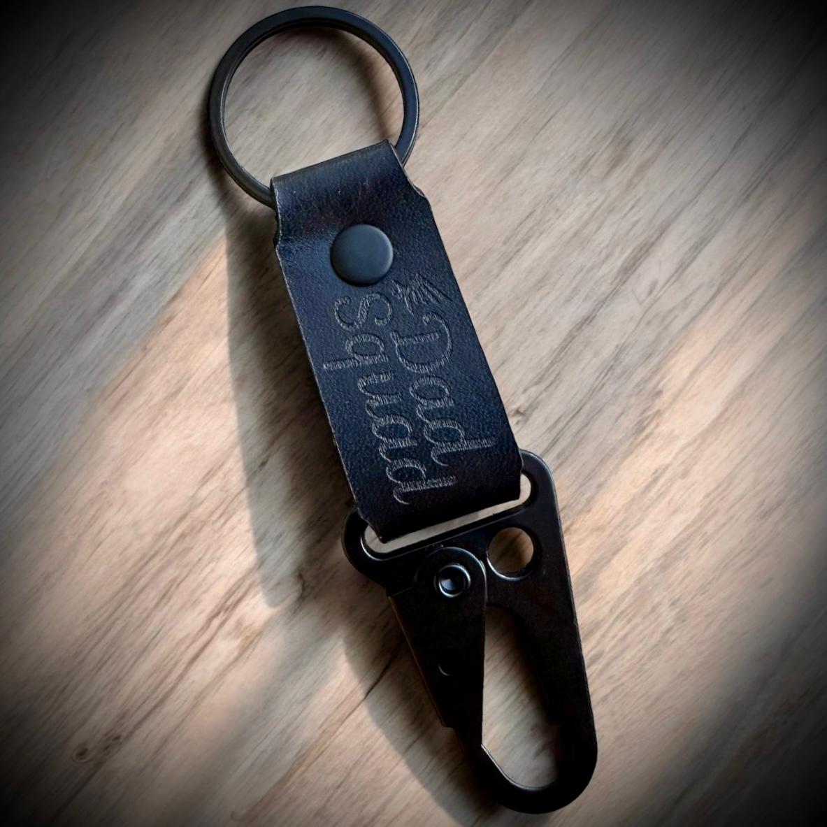 Dad Squad Leather Keychain