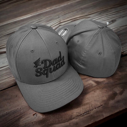 Dad Squad Flexfit® Hat - Charcoal/Black