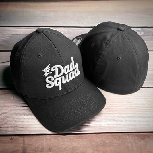 Dad Squad Flexfit® Hat - Black/White
