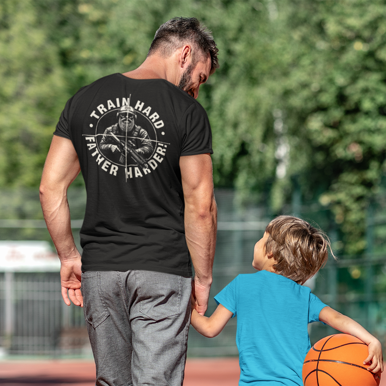 Dad Squad Short Sleeve T-Shirt - Train Hard, Father Harder!